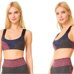FP Movement by Free People Colorblock Sports Bra in Navy, Charcoal & Rose